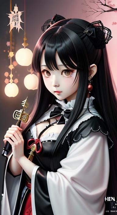 Heavy Metal Anime Shrine Maiden Manga Art