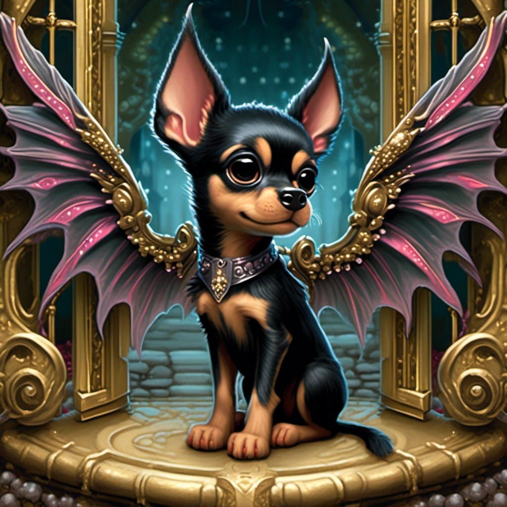 Terrifyingly Adorable Chibi Demon Doberman Pincher