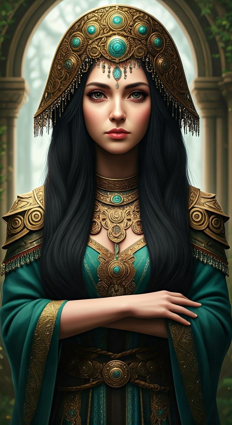 Yazmina Suri in Ornate Slavic Anime Style