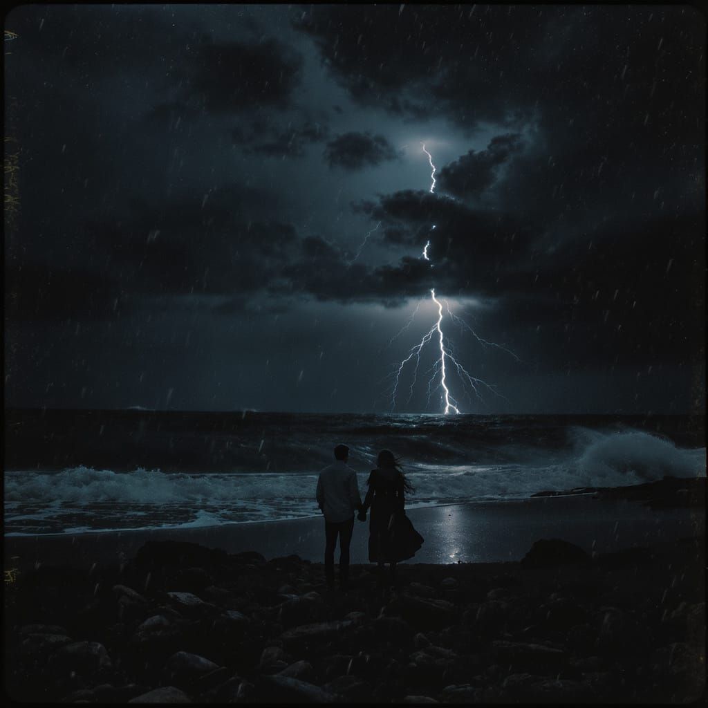 dark stormy neo-noir nostalgic film still