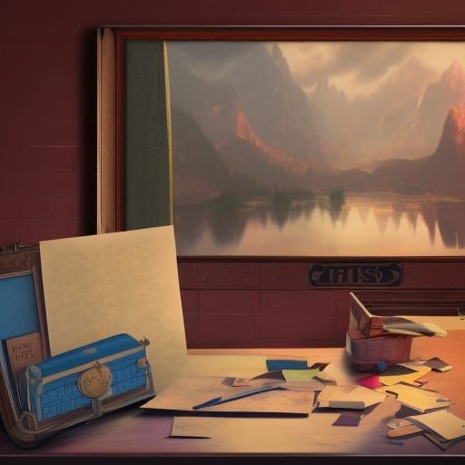 1950s Letter with Stamp: Detailed Matte Painting