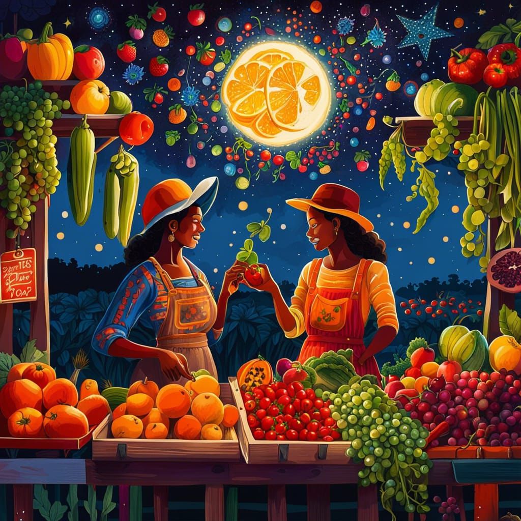 Women Selling at an Enchanted Farmers Market.