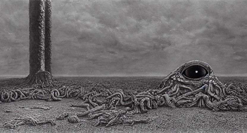 Grotesque Decay: Biomechanical Horror Art