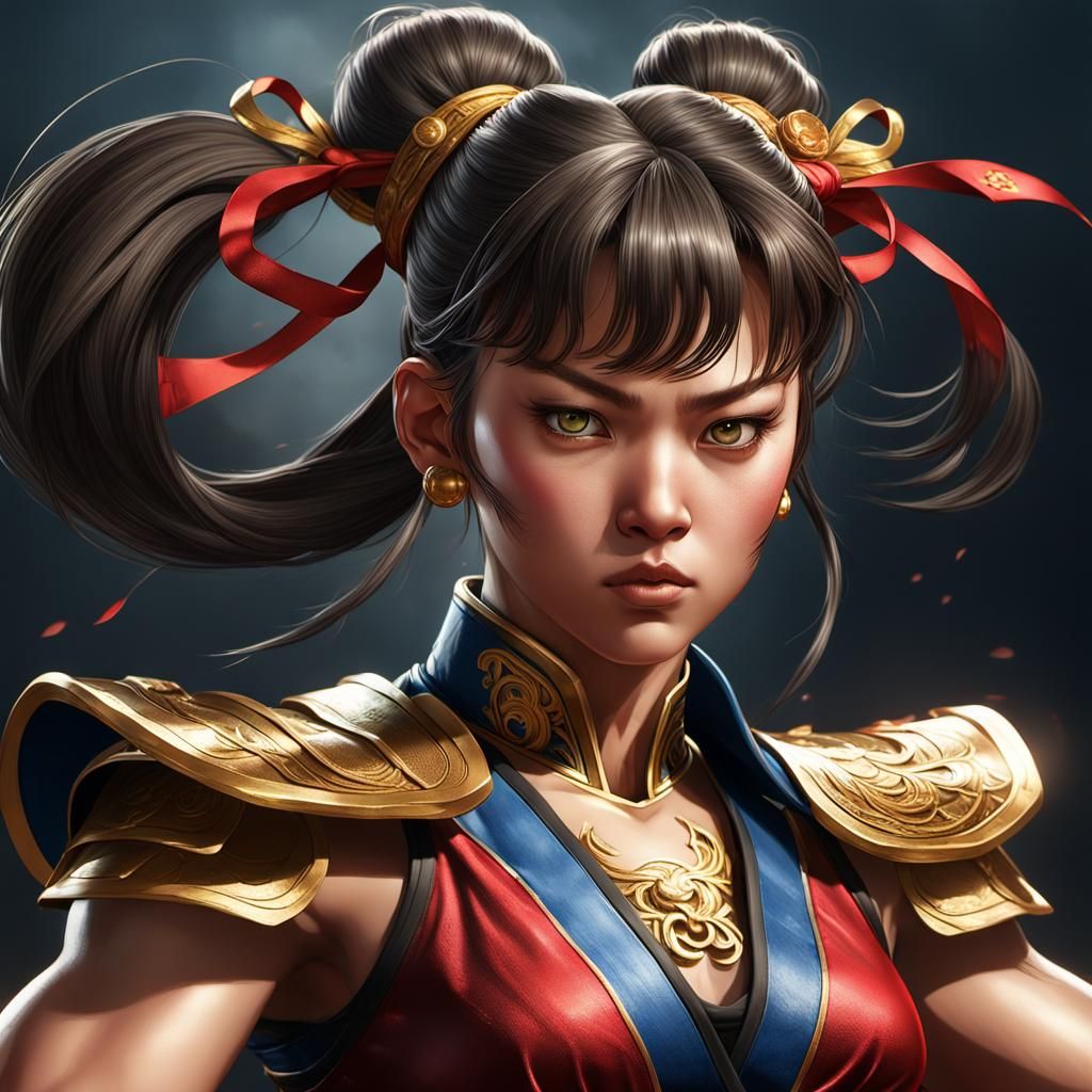 Chun Li as Shaolin Warrior: Hyperrealistic Digital Art
