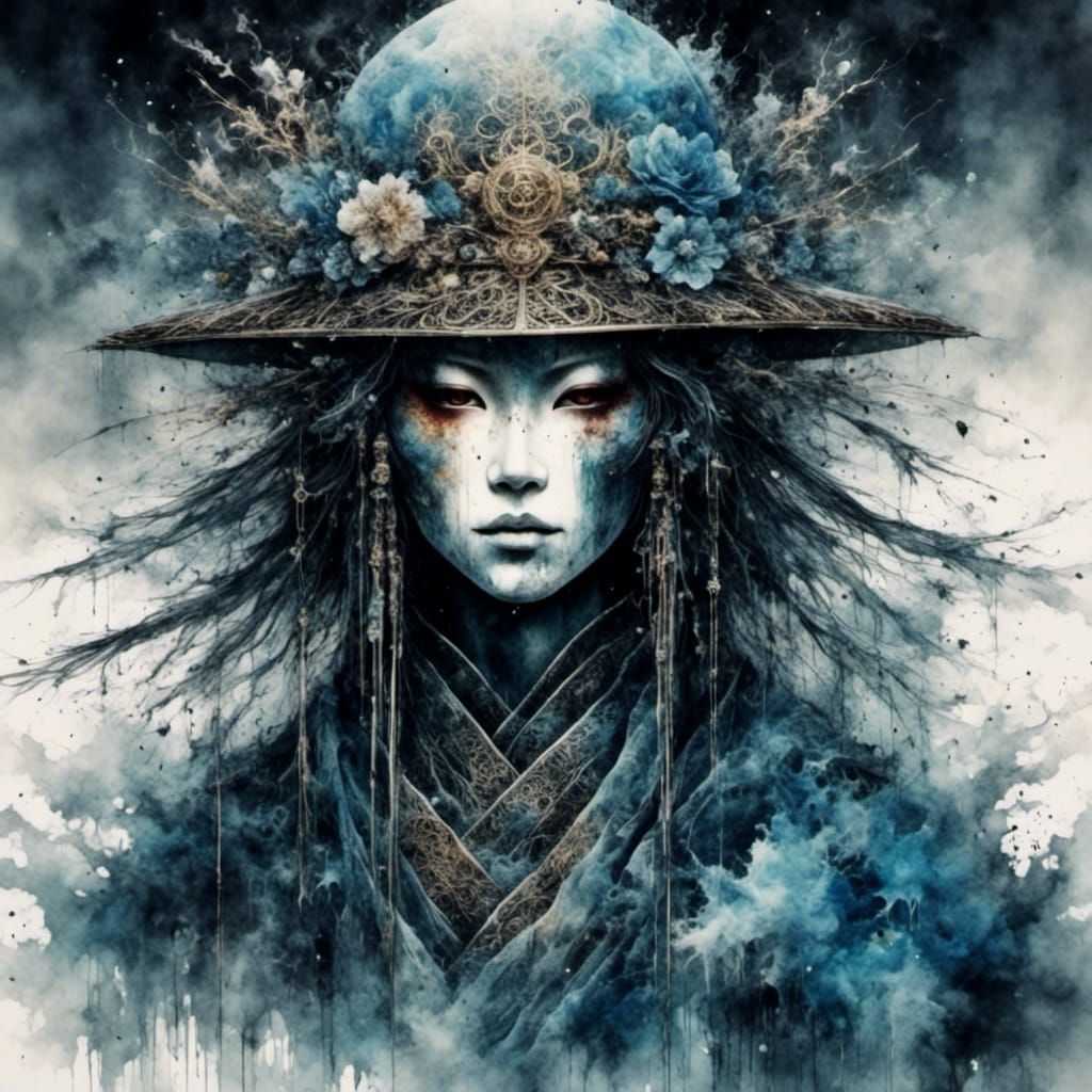 Ghost Samurai with Double Exposure Effect