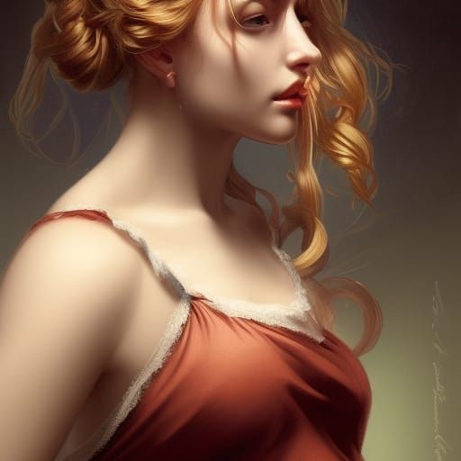 Renaissance Style Barmaid Portrait with Dynamic Lighting