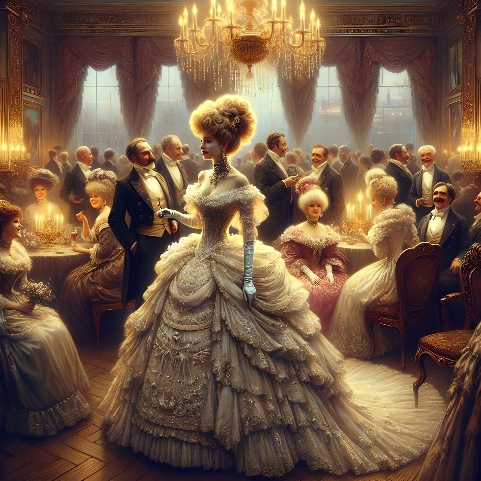 Victorian Bride in a Romantic Gathering