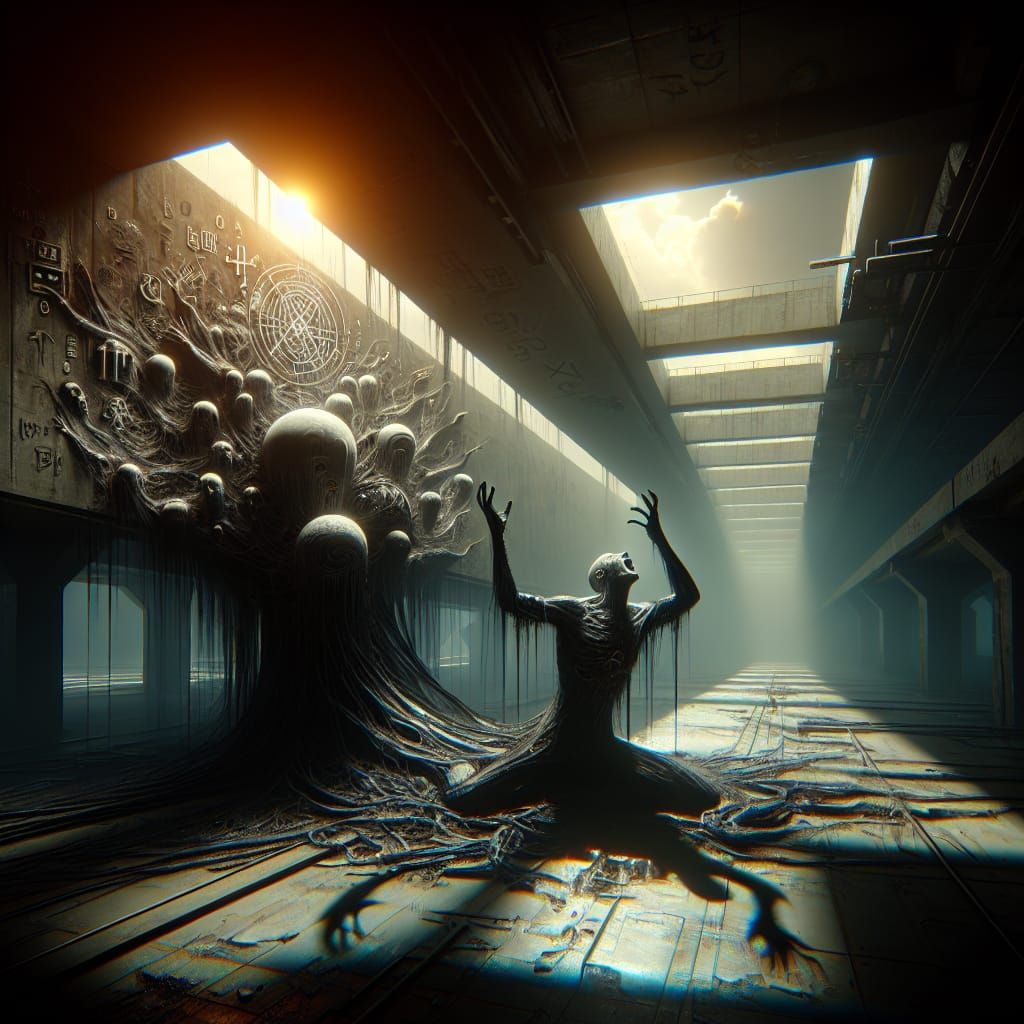 (Tormented Psyche:1.5) hyper-realistic, 8K, ominous shadows,...