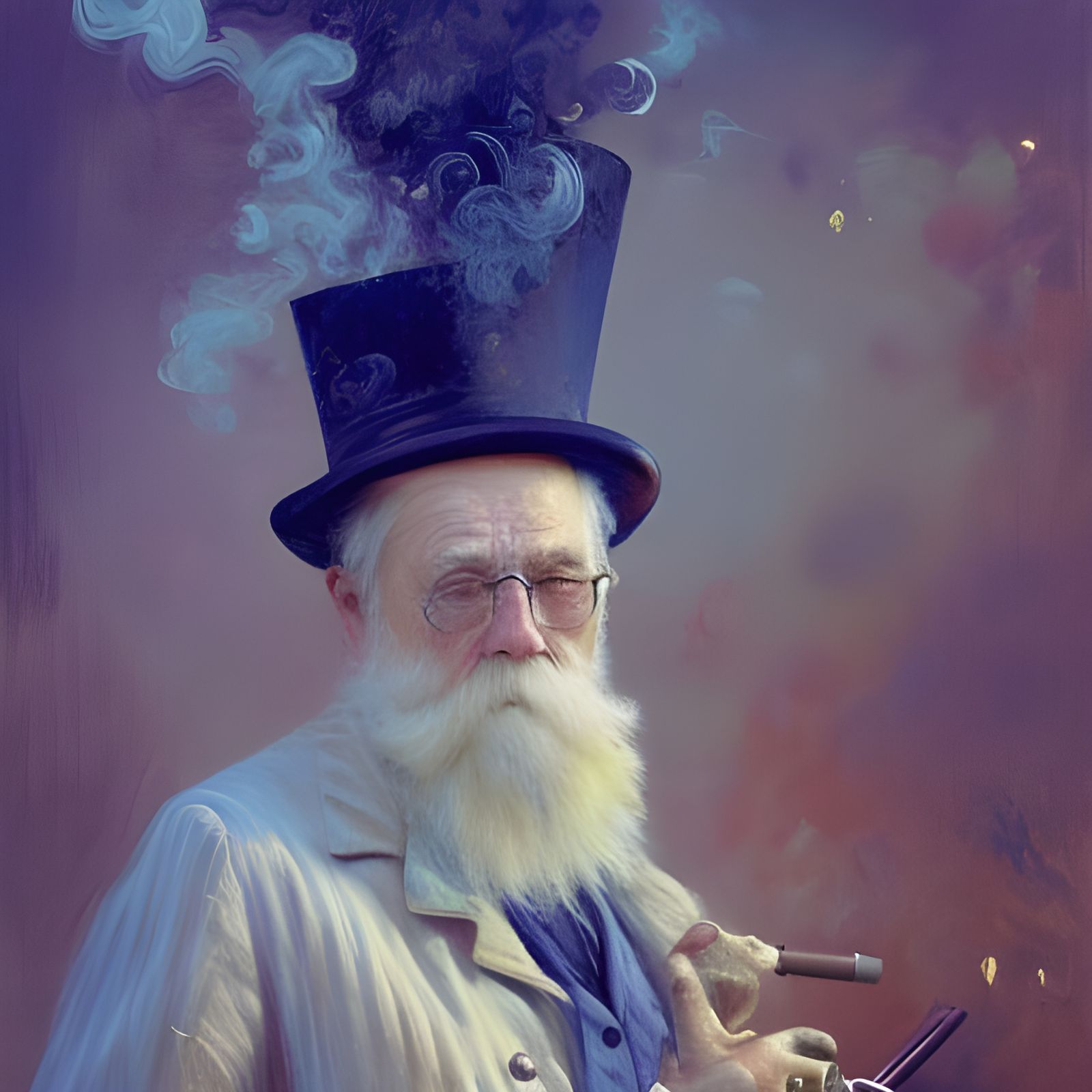 Victorian Steampunk Scene as Oil Painting