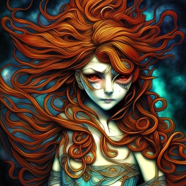 Red Haired Girl in a Magical Post-Apocalyptic Painting