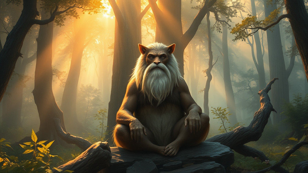 Ralhyuh in Misty Forest, Oil Painting Style