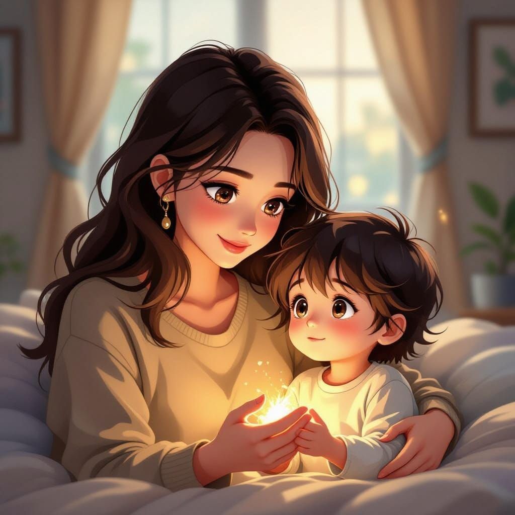 Mother's Love: Tender Portrait of a Guardian Angel