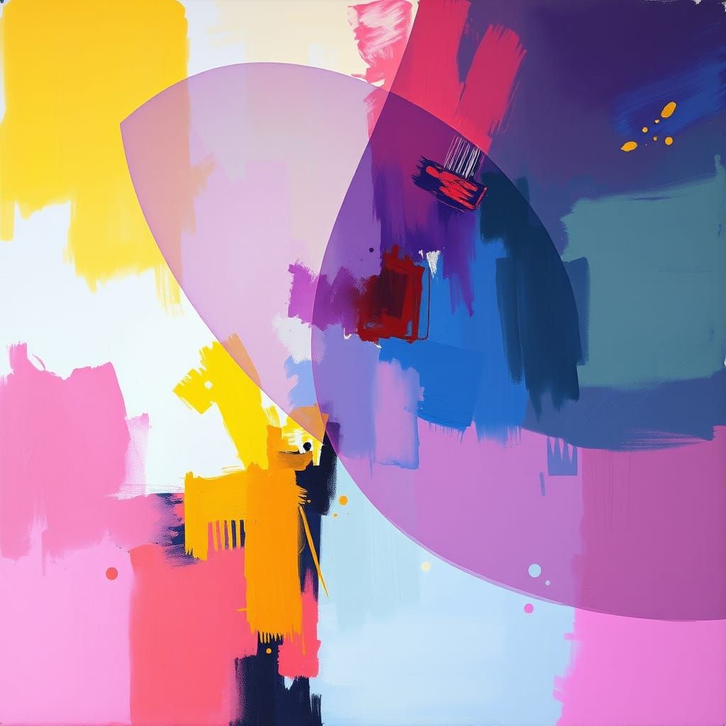 Vibrant Expressionist Abstraction in Neon Hues