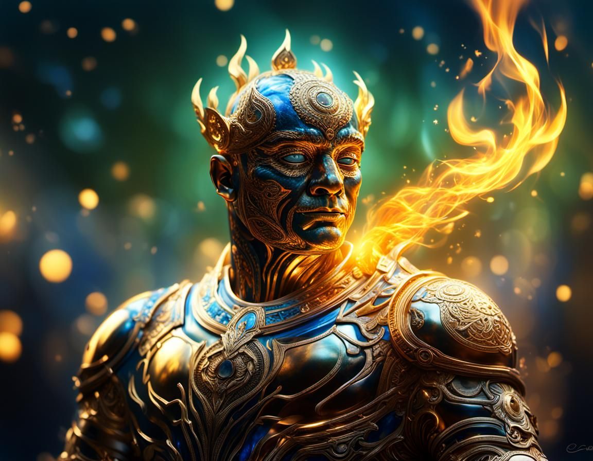 Voluptuous Fire Mage Casting a Spell in 3D