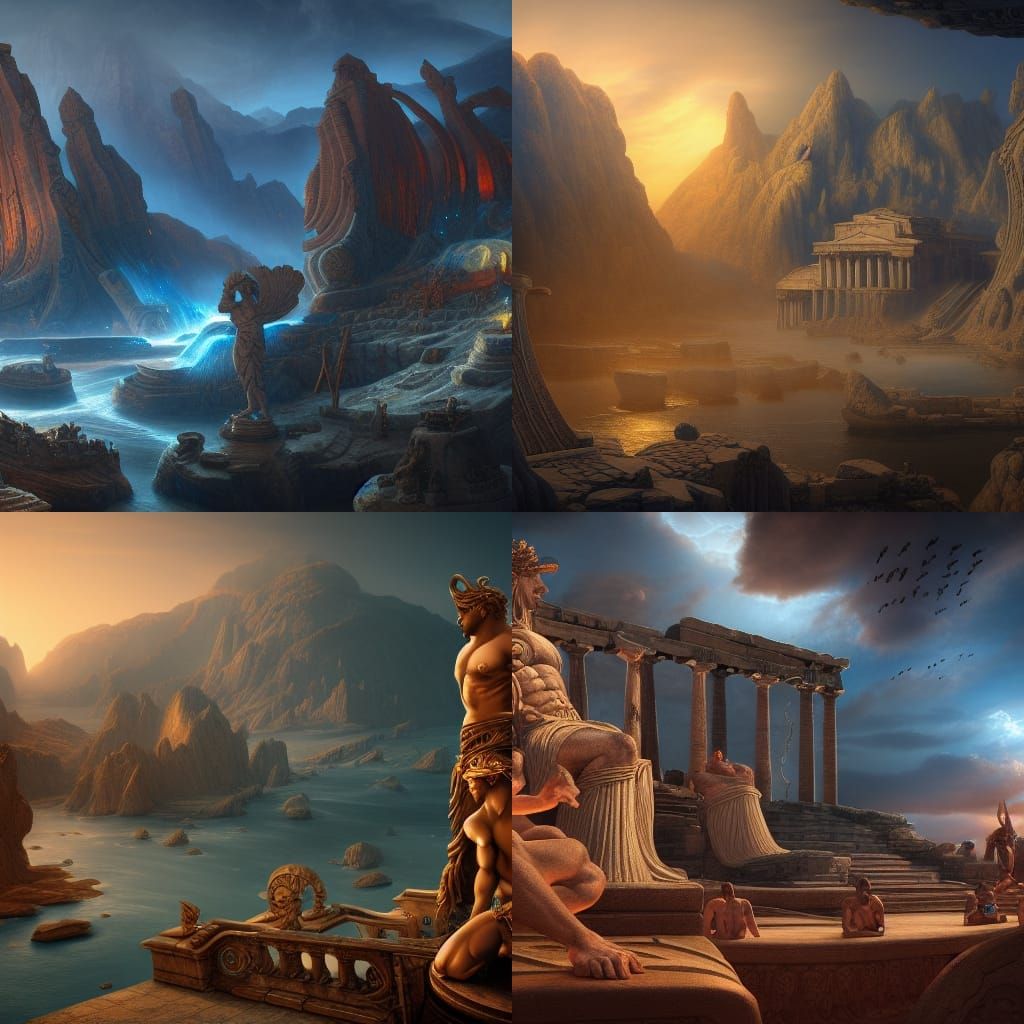 Epic Greek Gods Matte Painting in Unreal Engine