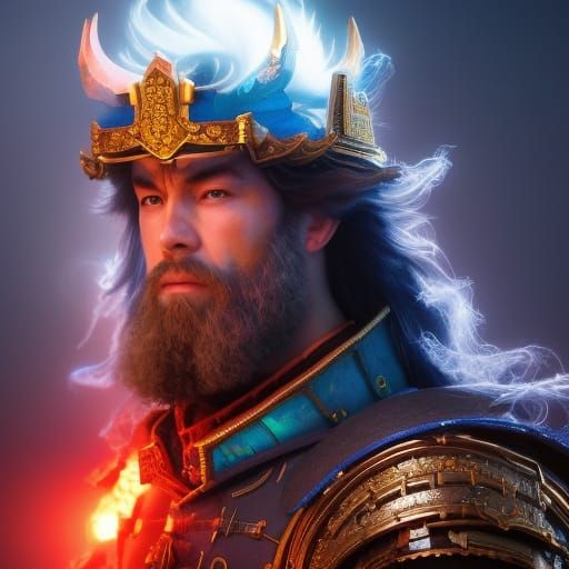 Fractal Armored Pirate King Portrait