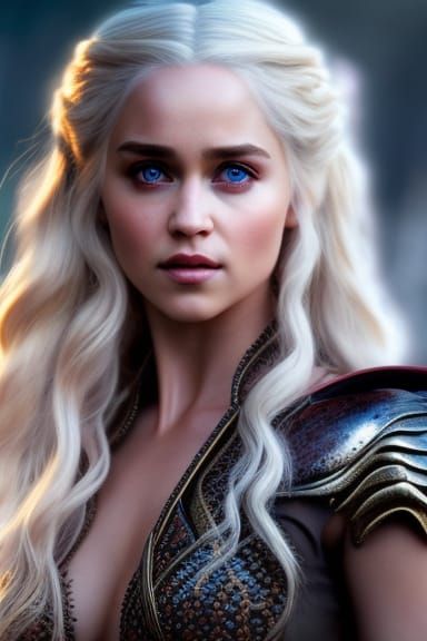 Fierce Daenerys Targaryen in Flowerpunk Style