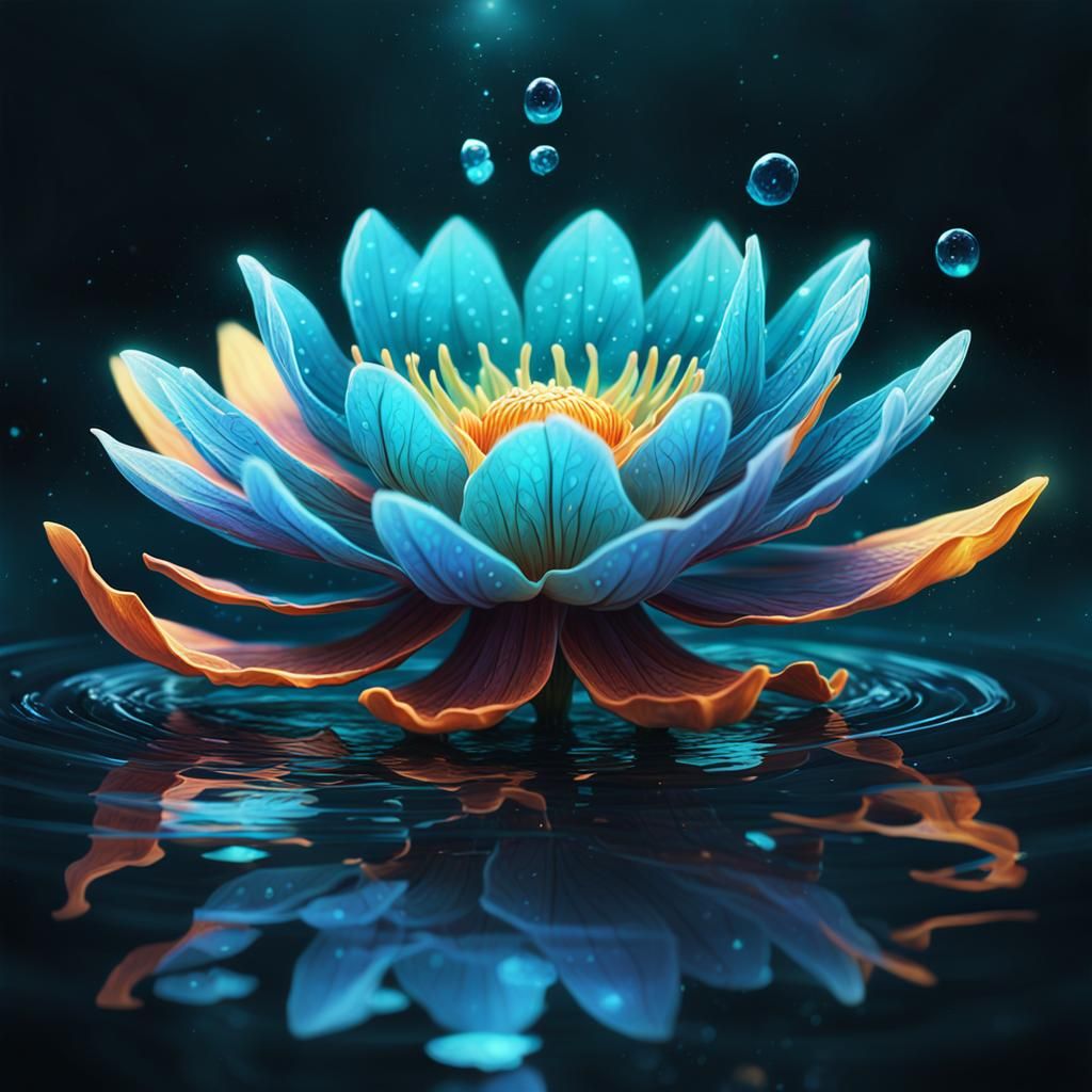 Bioluminescent Flower Creature in Saint-Hilaire Style