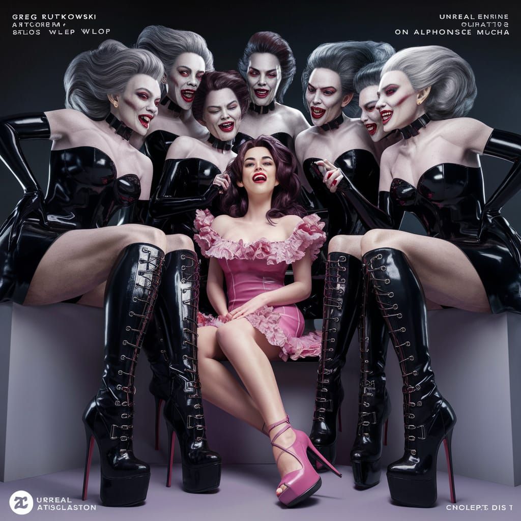 Vampire Women in Latex: A Concept Art Portrait