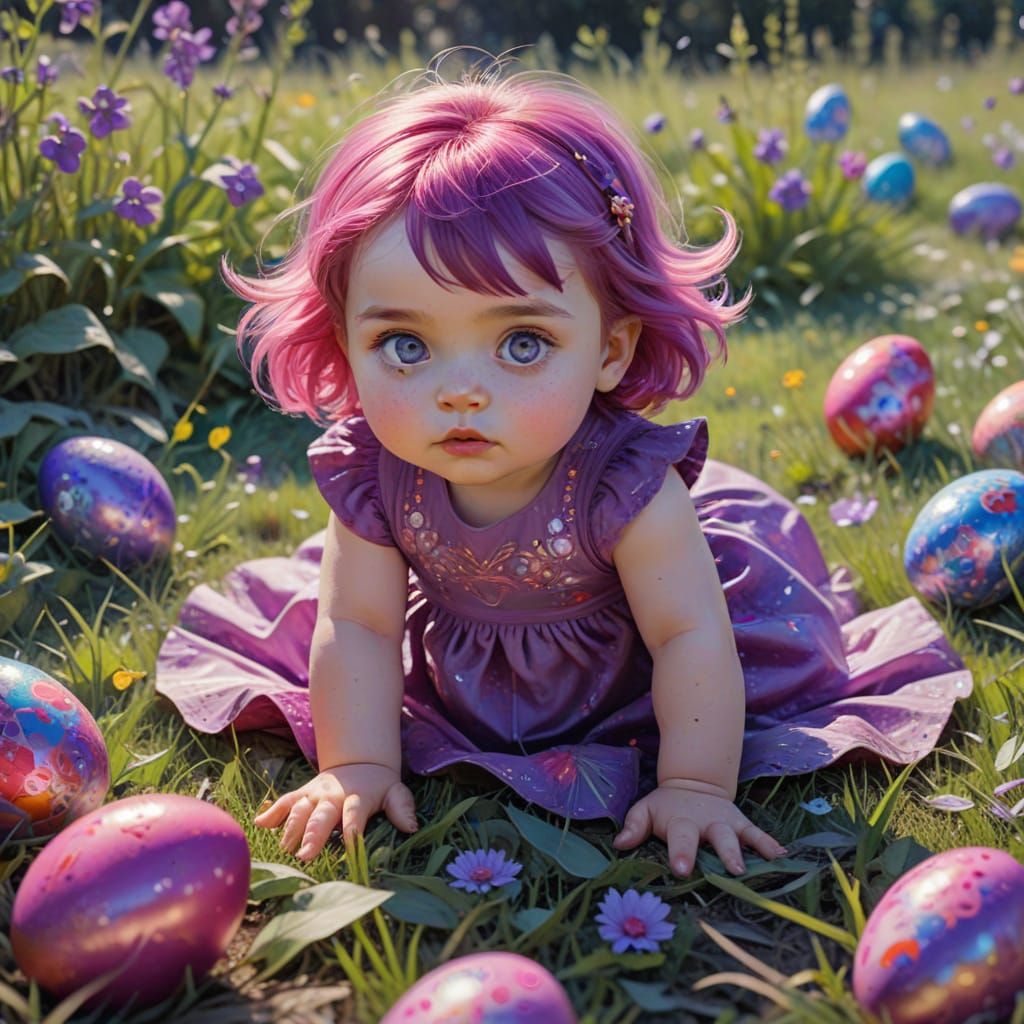 Surreal Chibi Girl in Whimsical Candy Core Wonderland