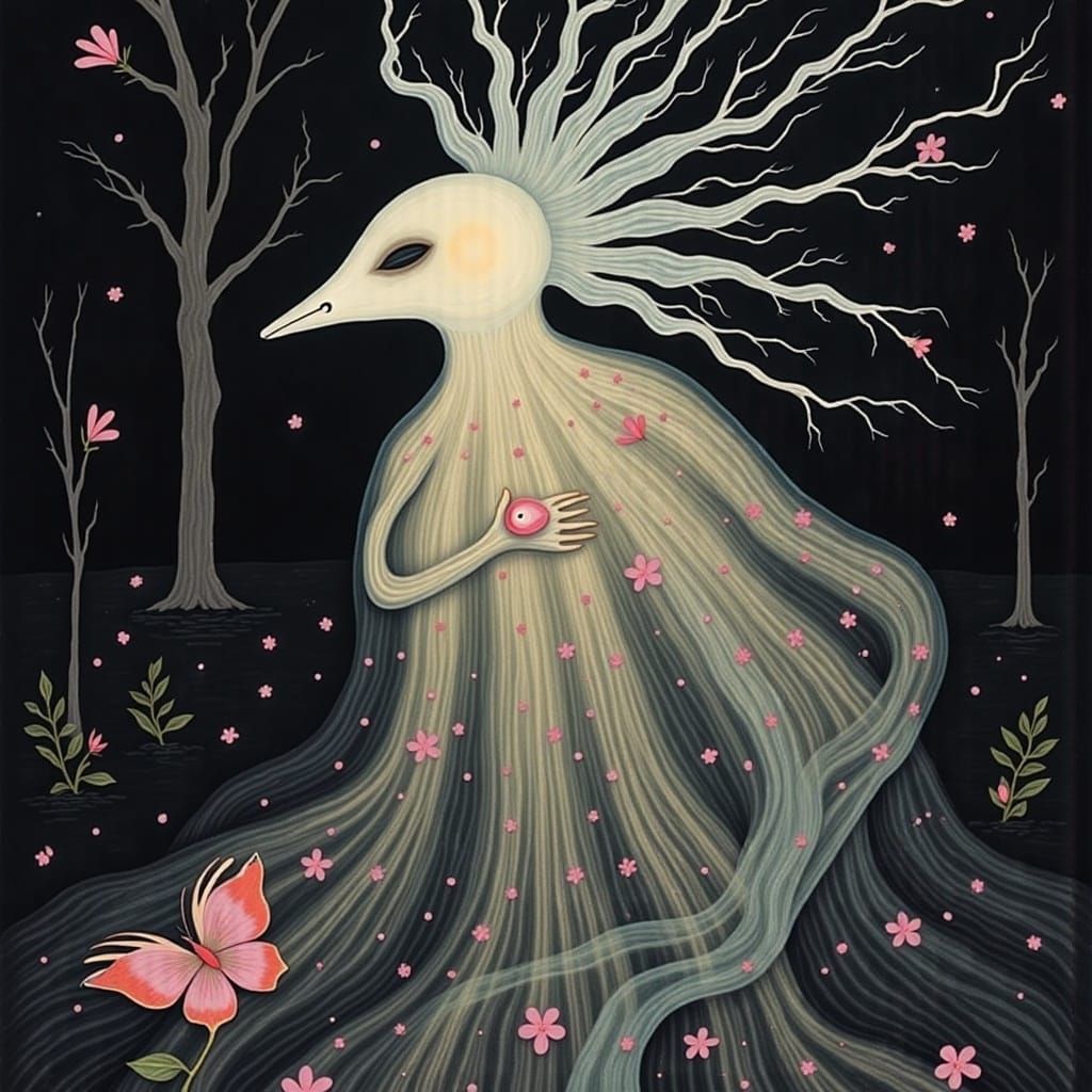 <lora:Death River:1.0>  <lora:isolated:1.0> A delicate, lace...