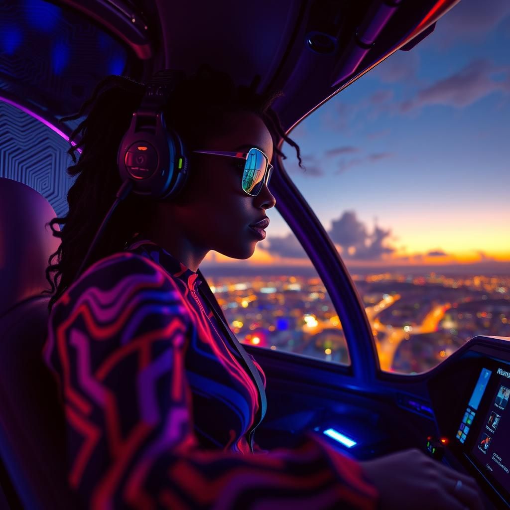 Caribbean Pilot in Trinidad Sunset: Cinematic Sci-Fi