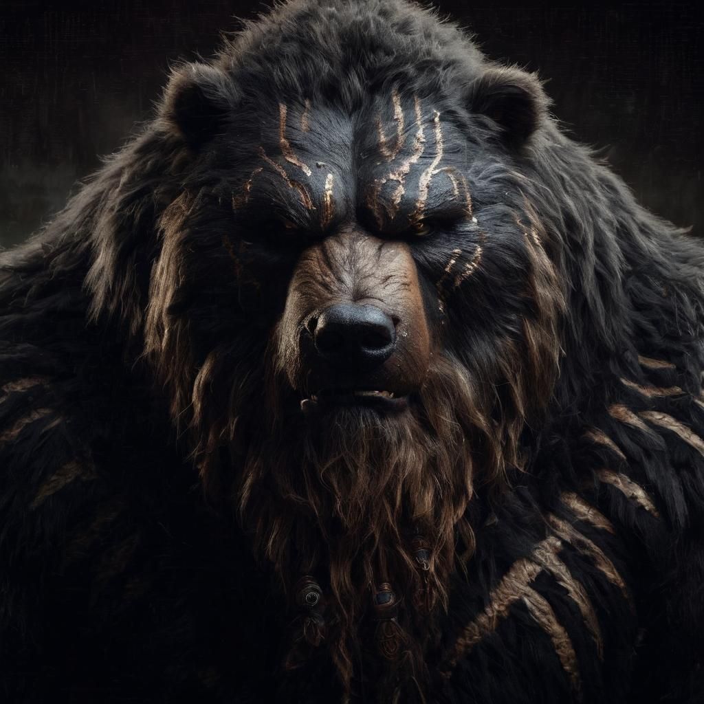 Kodiak Bear Barbarian in Elemental Darkness
