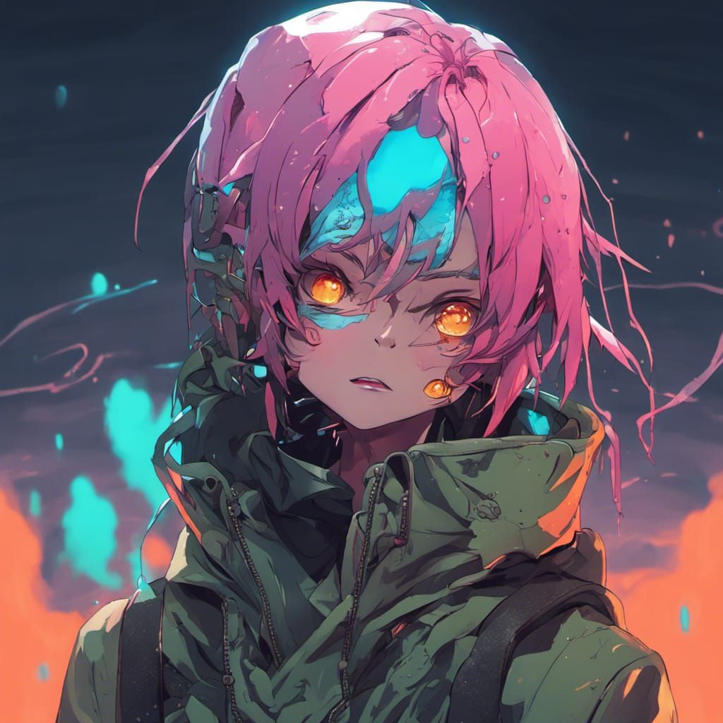 Hyperrealistic Slime in Sci-Fi Fantasy Glitchcore Style