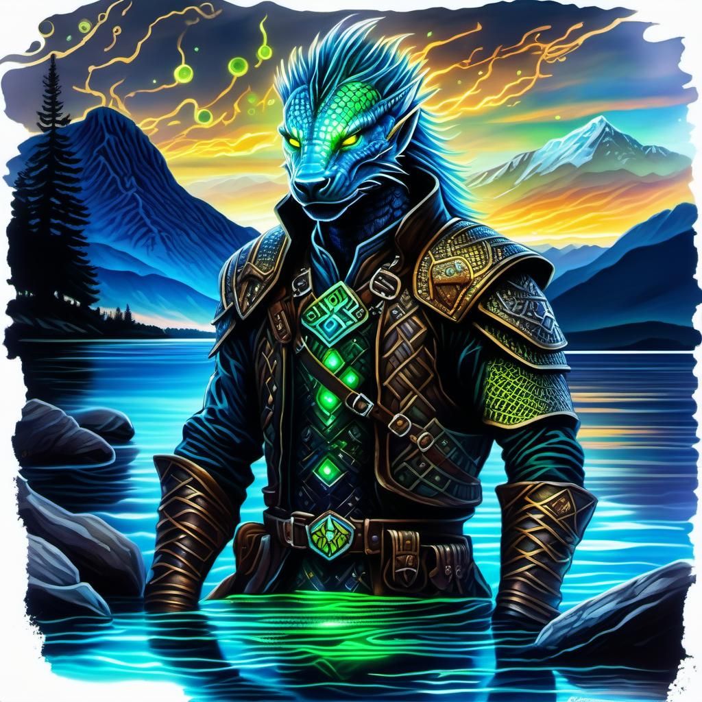 Biopunk Witcher Portrait in Scottish Landscape