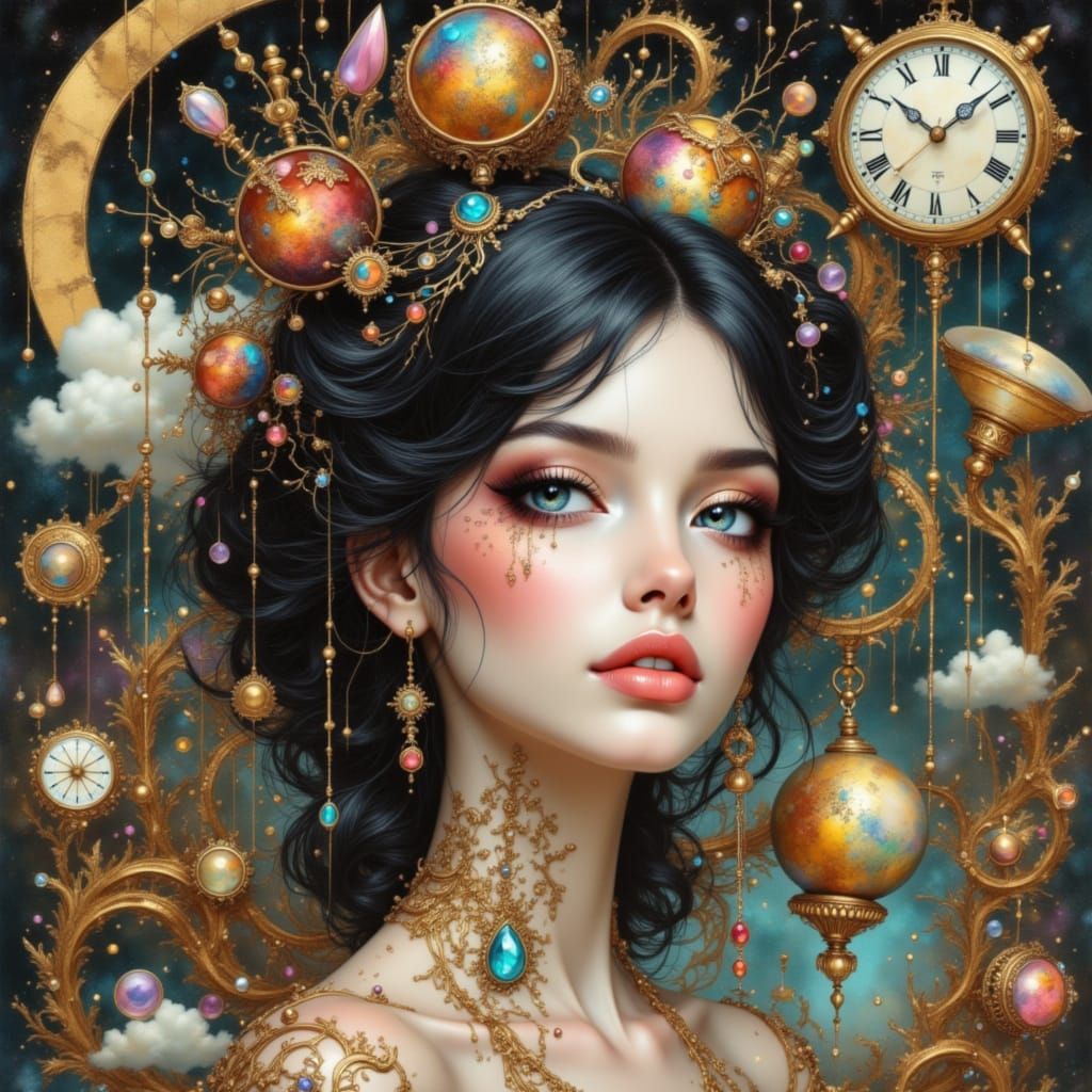 Surreal Renaissance Portrait of a Doll Woman in a Dreamlike ...