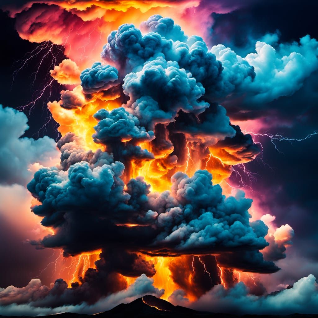 Dramatic Thunderstorm Unfolds in Darkened Sky