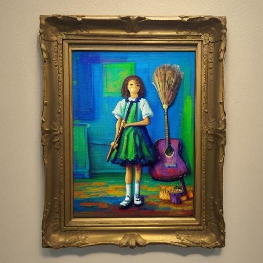 Chaotic Room: Neo-Impressionist Expressionist Oil Painting