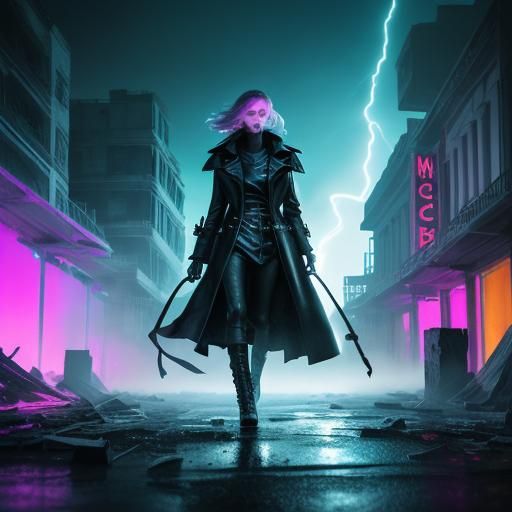 Explosive Vampire Scene with Goth Model