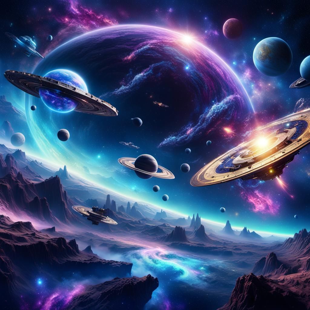 Breathtaking Cosmic Explosion in Digital Matte Painting Styl...