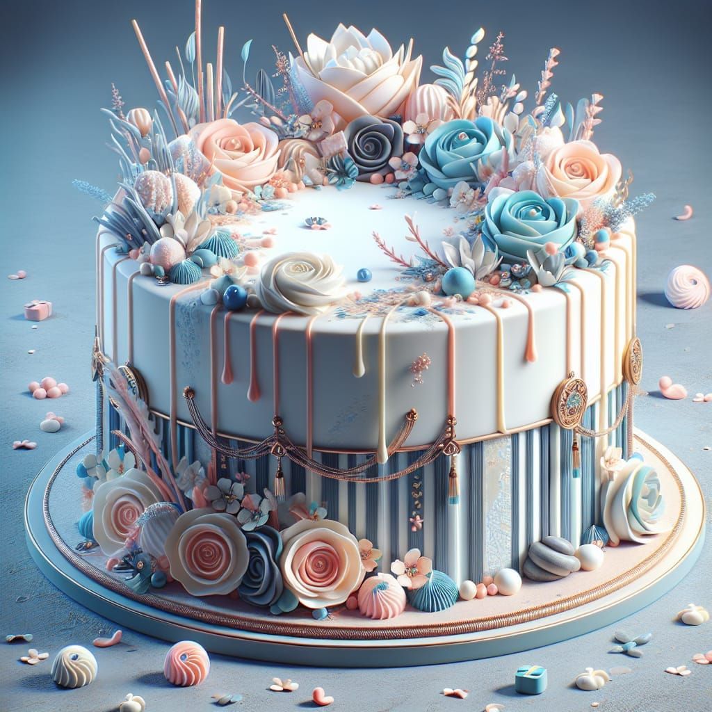 Detailed 3D Cake Render in Animated Style