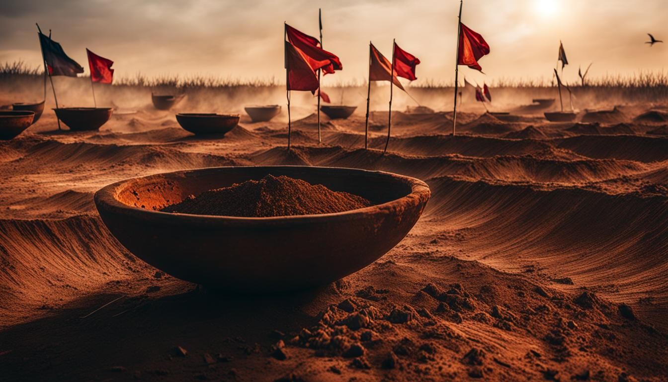 Damaged Clay Vessel with Burnt Rice