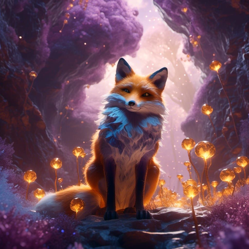 Mist Fox Patronus in Silver and Blue