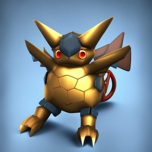 Steampunk Mechanical Pokemon in 3D Digital Art