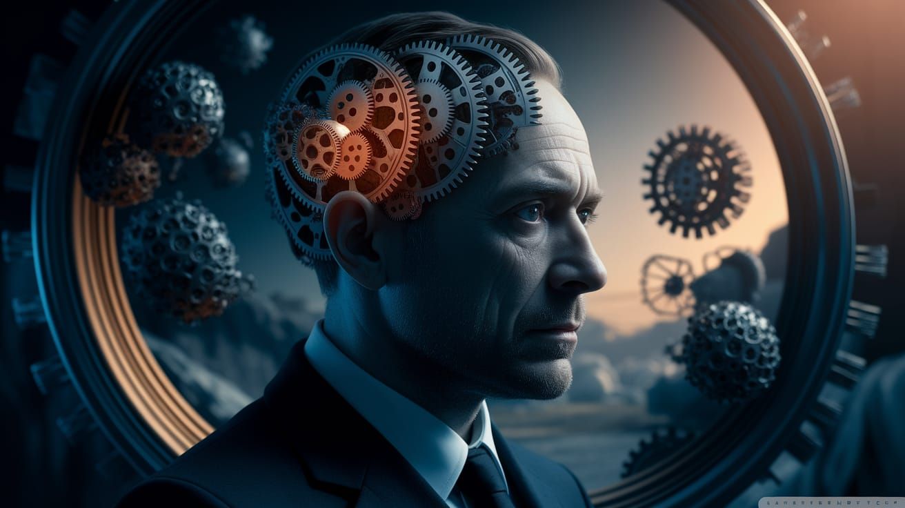 Surreal Gears in Mind as Dreamlike Photograph