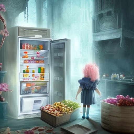 Child Opens Full Fridge Looking for Ice Cream