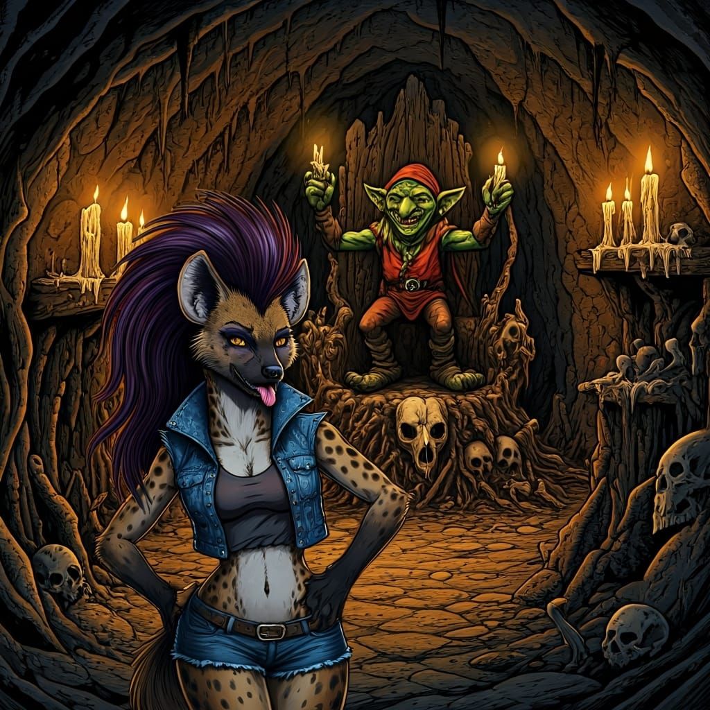 Goblin Lair Dance: Ink and Watercolor Art