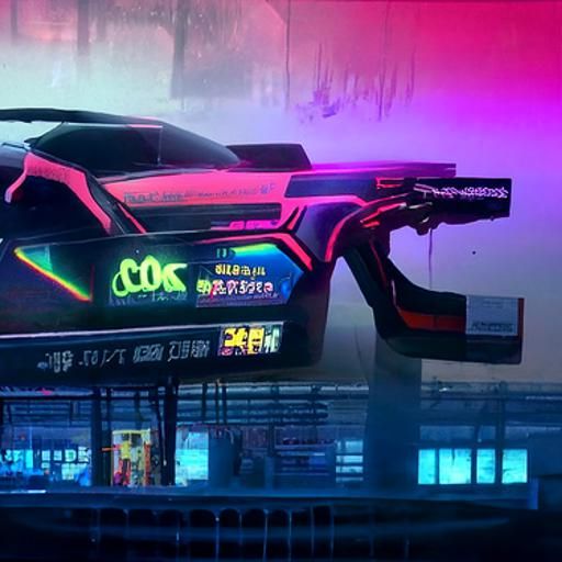 Neon Cityscape in Cyberpunk 2099 Style