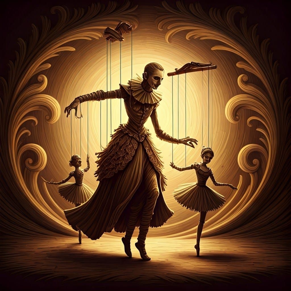 Detailed Woodcut Marionette Droste Effect