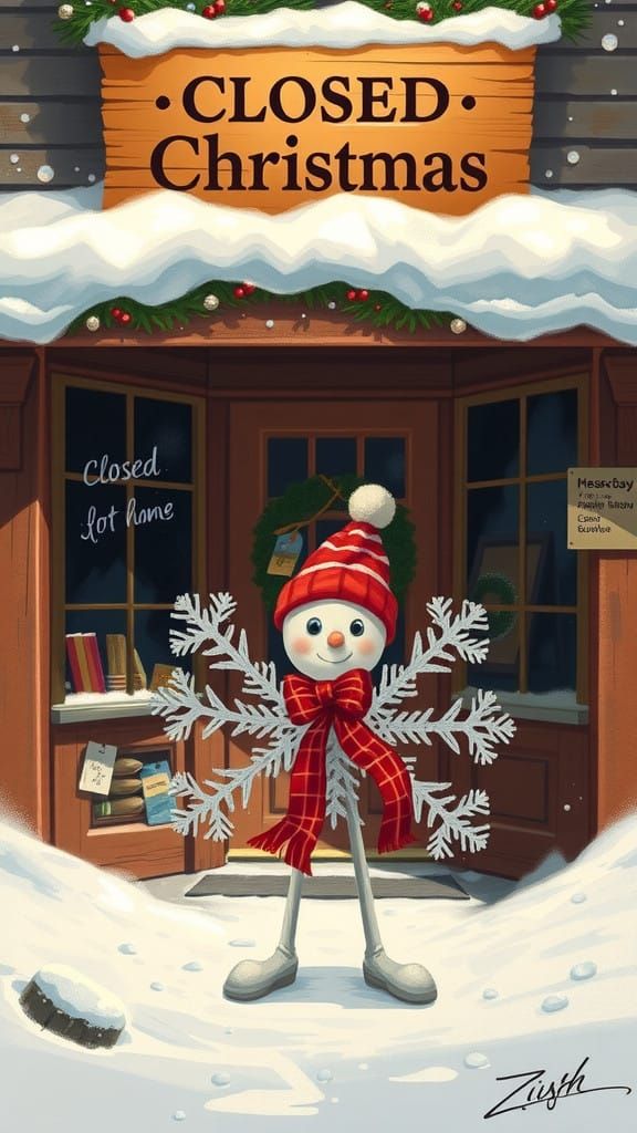 Delicate Christmas Snowflake Stands Firm in Front of Cozy St...