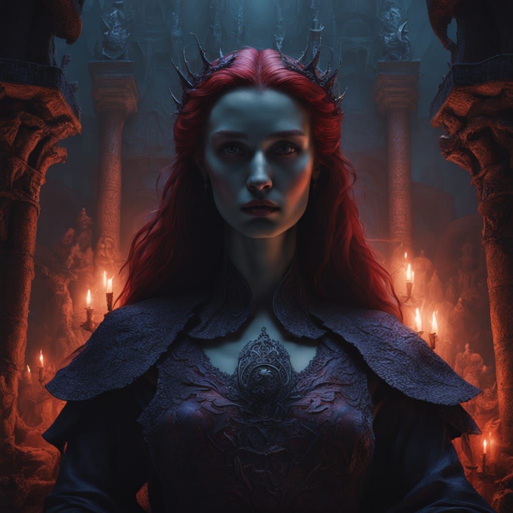 Ethereal Dark Fantasy Sorceress