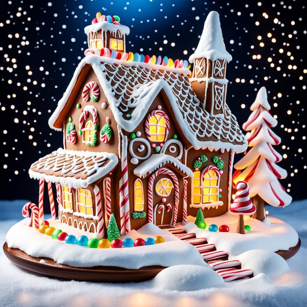 Gingerbread House in Winter Wonderland