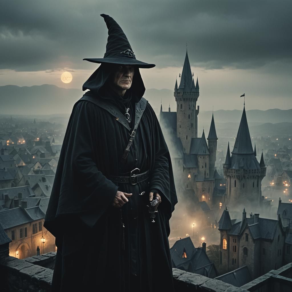 Chrono Wizard Summons Conjurations in Gothic Tower