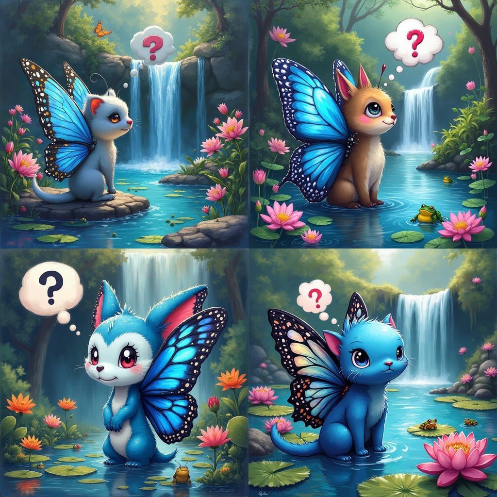 Confused Winged Creature in Graffiti Art Style