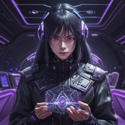 Interstellar Spider Queen in Spaceship Casino: 3D Anime Art