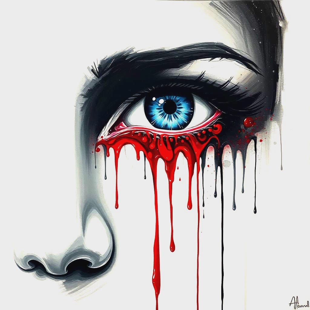 Cosmic Eyes in Vibrant Space Impressionist Brushstrokes